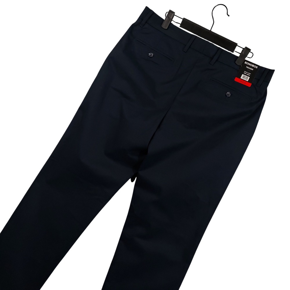 Bonobos Trouser Men 34x30 Navy Blue Cotton Stretch Chino Dress Pants 1896250